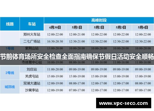 节前体育场所安全检查全面指南确保节假日活动安全顺畅